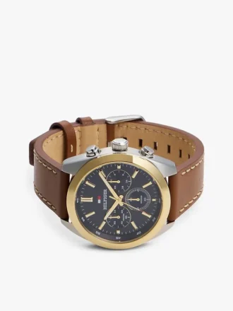 40mm レザーストラップ クロノグラフウォッチ