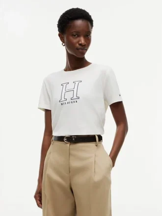 フローラルHロゴTシャツ