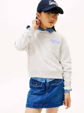 キッズ フロック加工ロゴ スウェットシャツ