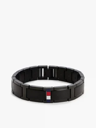 ストライプアクセントのフラットリンクブレスレット ストライプアクセントのフラットリンクブレスレット