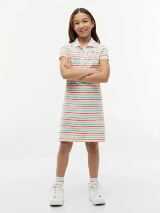 キッズ用マルチストライプ ポロドレス