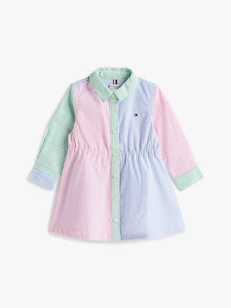 ベビー用 ミックスストライプ ストレッチ シャツドレス
