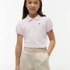キッズ用パフスリーブストレッチポロシャツ