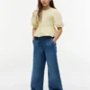 キッズ用シャンブレー ワイドレッグ プルオンパンツ