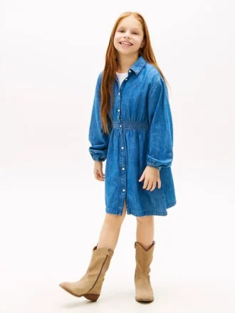 キッズ シャンブレー シャツドレス