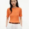 半袖ケーブルニットセーター