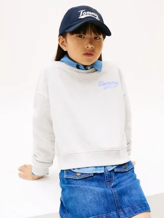 キッズ フロック加工ロゴ スウェットシャツ