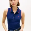 スリムフィット ノースリーブ スクリプトモノグラム ポロシャツ