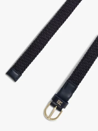 ラウンドバックル ウーブンエラスティックベルト