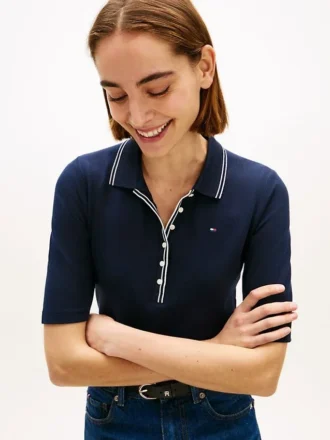 スリムフィット ハーフスリーブ ティップドポロ