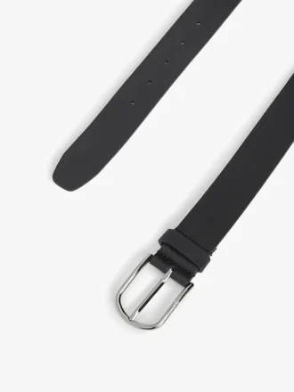 ラウンドバックル スムースレザーベルト