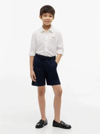 キッズ リネン・コットン混紡シャツ
