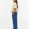 キッズ用シャンブレー ワイドレッグ プルオンパンツ