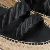 レザー ツイストストラップ プラットフォーム エスパドリーユ