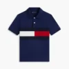 キッズ カラーブロック フラッグ ストレッチ ポロシャツ
