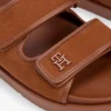 ヌバックレザー ダブルストラップ スライドサンダル ヌバックレザー ダブルストラップ スライドサンダル