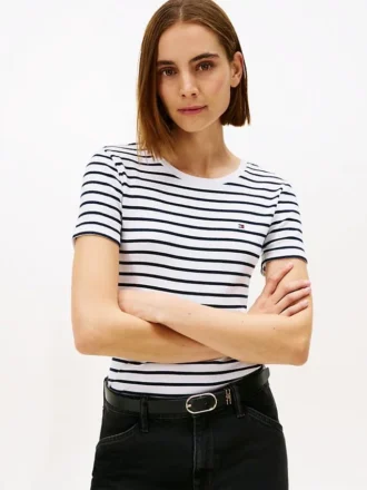 ストライプ クルーネック フェイバリット Tシャツ
