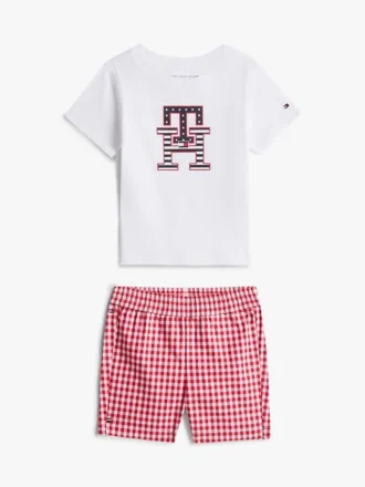 ベビー用モノグラムTシャツ＆ショーツセット