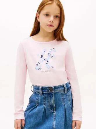 キッズ用 フローラルモノグラムTシャツ
