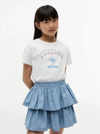 キッズ用 ラインストーン付きトミーロゴTシャツ