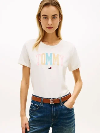 マルチカラー バーシティ トミー ロゴ Tシャツ