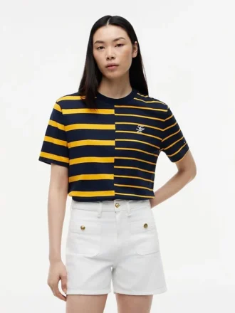 リラックスフィットのミックスストライプTシャツ
