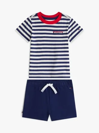ベビー用ストライプTシャツ＆ショーツセット