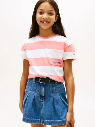 キッズ ストライプ ポケットTシャツ