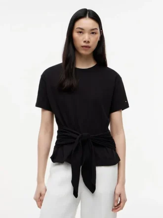 フロントタイアップ スラブコットンTシャツ