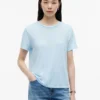 リネン混紡クルーネックTシャツ