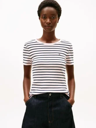 ストライプ クルーネック フェイバリット Tシャツ