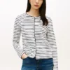 ストライプ コットン インターロック カーディガン Tシャツ