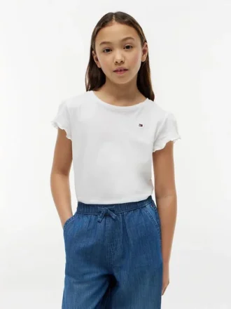 キッズ レタストリムスリーブTシャツ