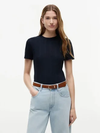 軽量リブニットTシャツ