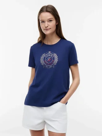フォイル加工の月桂樹の葉ロゴTシャツ