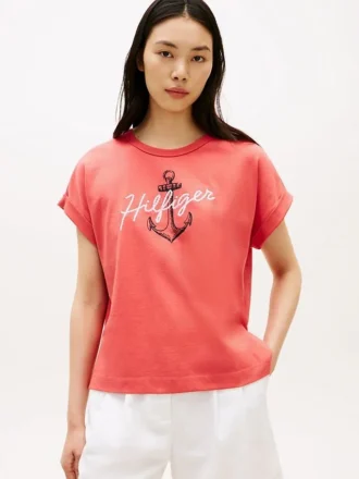 ヒルフィガー アンカーロゴ ドルマンTシャツ