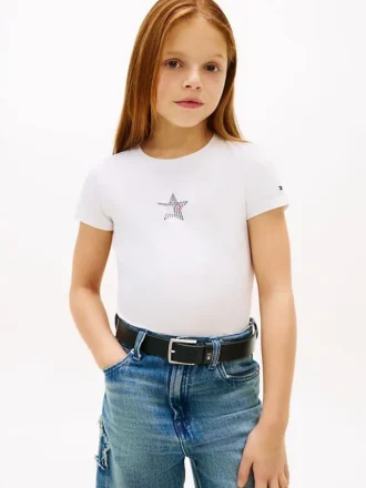 キッズ用ラインストーン・スター・フラッグTシャツ