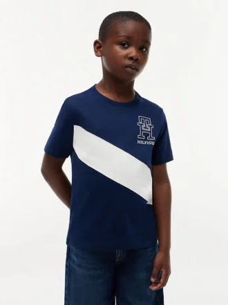 キッズ モノグラム バナー ストライプ Tシャツ