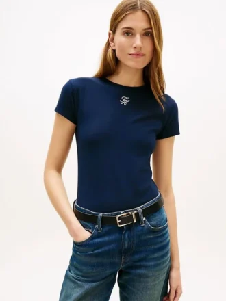 スリムフィット スクリプトモノグラム Tシャツ
