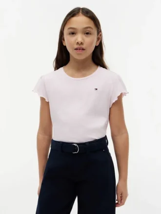 キッズ レタストリムスリーブTシャツ