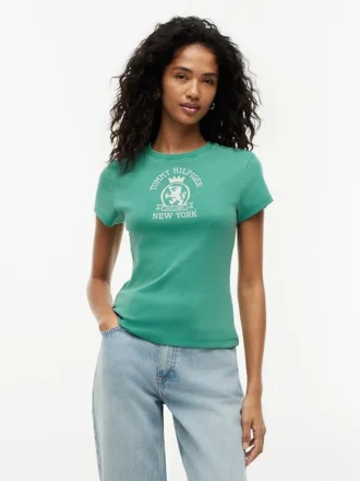 スリムフィット ガーメントダイ クレストロゴTシャツ