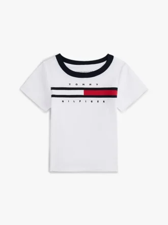 ベビー用 フラッグストライプ ロゴ リンガーTシャツ