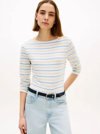 軽量ボートネックTシャツ