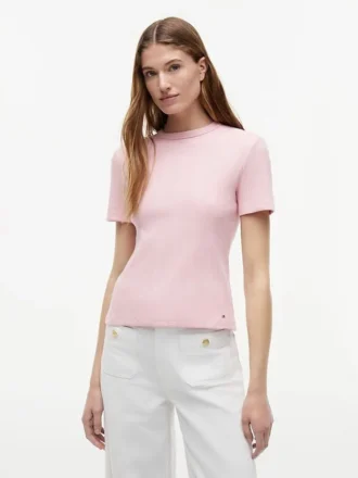 軽量リブニットTシャツ