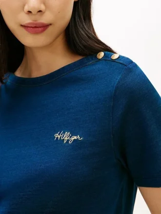 ゴールドボタン コットンインターロックTシャツ