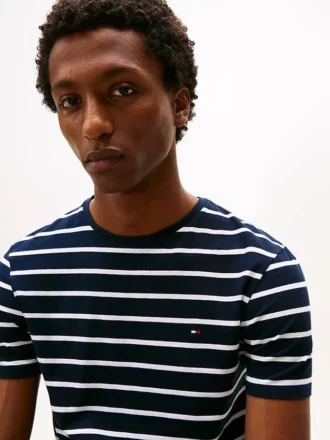 エクストラスリム ストライプ ストレッチコットン Tシャツ