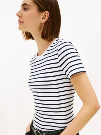 ストライプ クルーネック フェイバリット Tシャツ