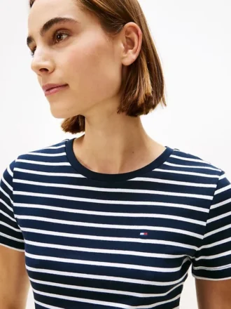 ストライプ クルーネック フェイバリット Tシャツ