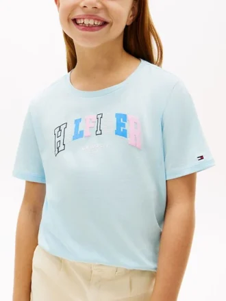 キッズ マルチカラー ヒルフィガー ロゴ Tシャツ