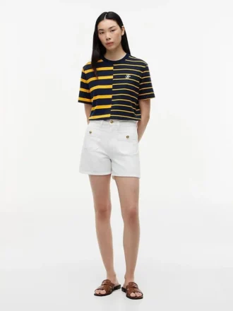 リラックスフィットのミックスストライプTシャツ